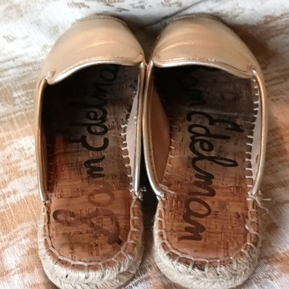 Sam Edelman Kerry Meatllic Gold Espadrille Mules size 8.5 - Picture 4 of 10